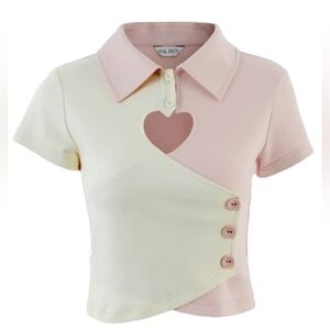 Heart cut out cropped top